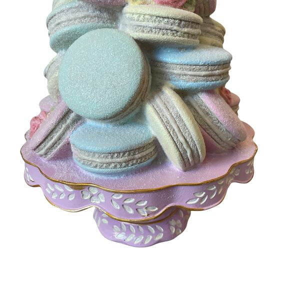 Sweet Treats Pastel Macarons on a Pedestal Stand 16in Easter Holiday Decor NEW - Picture 3 of 15